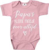 Romper vaderdag-Papa's kleine meisje voor altijd-roze-wit-Maat 80