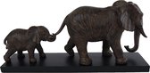 MadDeco - beeldje - olifant - met - jong - polystone