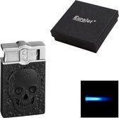 Eurojet Black / Chrome Skull Jet Flame / Storm aansteker met geschenkverpakking.