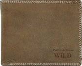 Wild Portemonnee Leer - Olijf/Olive - Heren Portemonnee - Billfold - Echt Leer - Leather wallets - Cadeau
