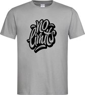 Grijs T-shirt met  " No Limits " print Zwart size XXL