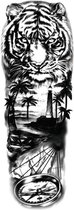 Tattoo sleeve Carribean - plaktattoo - tijdelijke tattoo - 48 cm x 17 cm (L x B)