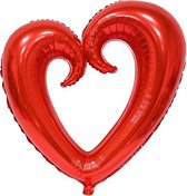 Hartjes Ballon Rood  | Grote Folie Ballonnen voor Valentijnsdag | Helium Ballon | Love Cadeau | Romantische Versiering | Versiering Bruiloft- 100cm