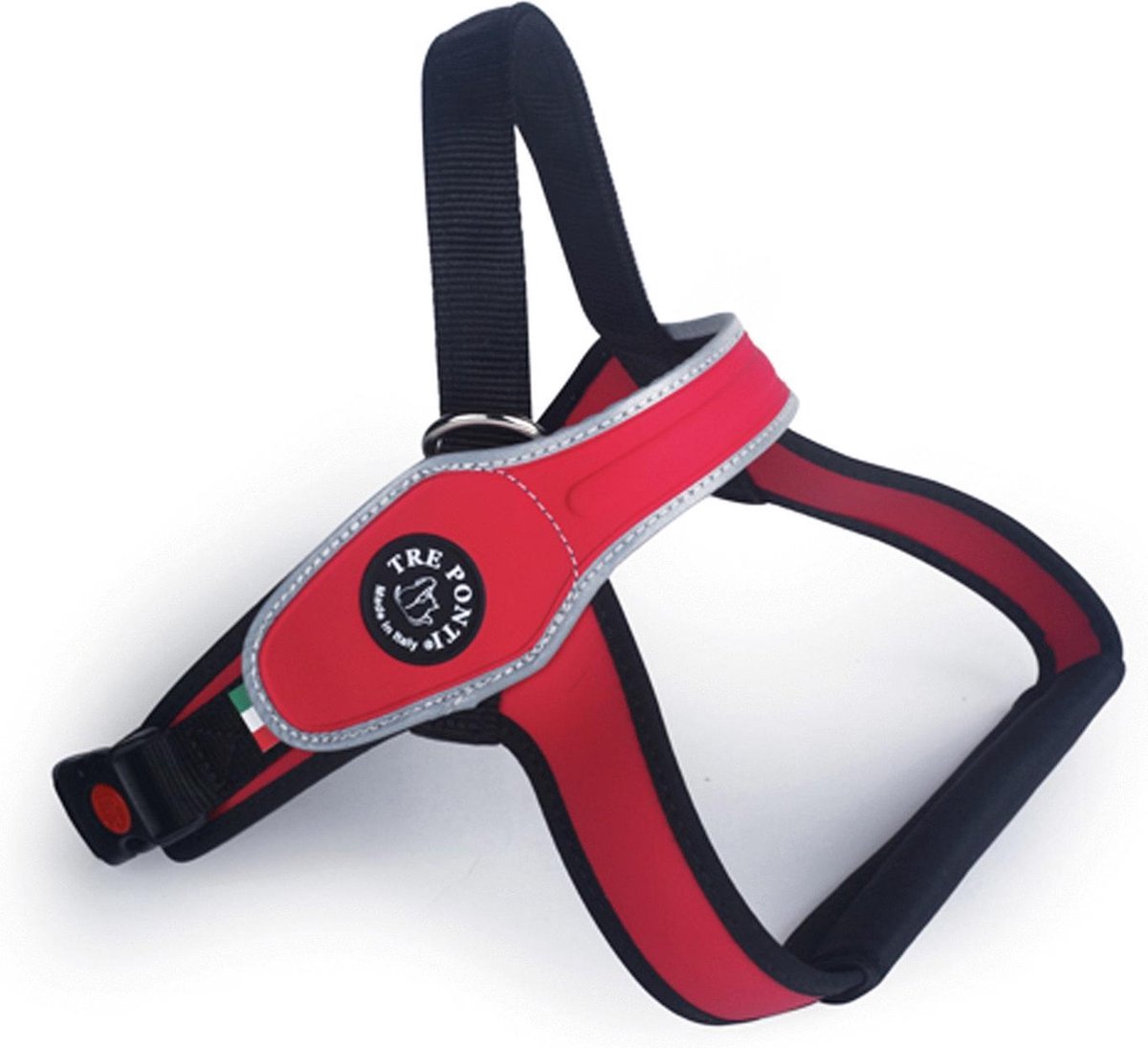 Tre Ponti Primo Tuig Rood&Reflecterend - Hondenharnas - 58 - 72 cm