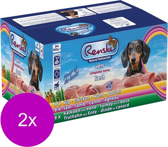 Dubbelzinnig Belastingbetaler vrouw Renske Adult Multidoos Vers Vlees Maaltijd - Hondenvoer - 2 x 24 x 395 g |  bol.com