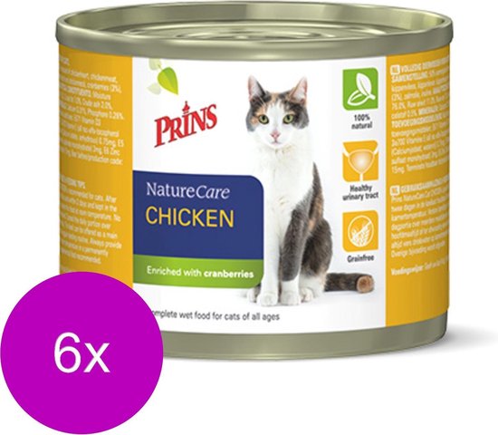 Prins NatureCare Cat Chicken 6x0,2kg
