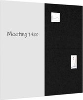 IVOL Whiteboard prikbord pakket 200x200 cm - 1 whiteboard + 2 akoestische panelen - Zwart