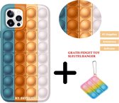 HT-Supplies - B/O/G/W Fidget toys - Pop it - Iphone 11 - Telefoonhoesje - Antistress - Siliconen + Gratis fidget toy!