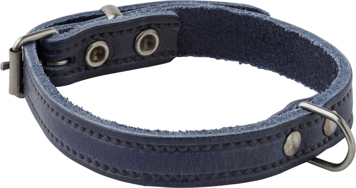 Adori Halsband Italy Met Print Old Silver Blauw - Hondenhalsband - 40x1.6 cm