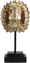 Label6 - Ornament Schildpad - Goud - Schilpad op standaard - Polyresin - 14x7x28CM