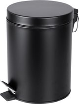 Differnz Pedal Bin Matt Zwart - Prullenbak Salle de Bain - Poubelle - 5 litres