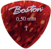 Boston PK-40-T 0.50 mm plectrums, celluloid, tortoise, thin, standaard driehoekig model, 24-pack