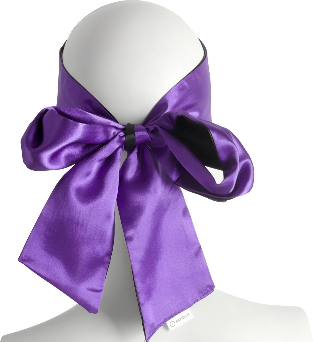 Goedkoopste Banoch | Blinddoek Zwart / Paars - zacht 150 cm 8 cm breed