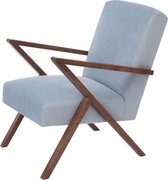 Sternzeit - Fauteuil Retrostar velvet blauw grijs