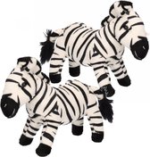 2x stuks pluche zebra knuffel 18 cm - Zebra speelgoed dieren