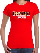 Rood Belgium fan t-shirt voor dames - Belgium supporter - Belgie supporter - EK/ WK shirt / outfit S