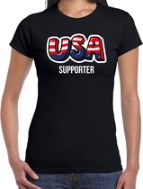 Zwart usa fan t-shirt voor dames - usa supporter - Amerika supporter - EK/ WK shirt / outfit L