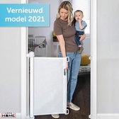 LotaHome®- Oprolbaar Traphekje - Veiligheidshekje - Babyhekje - Hondenhek - Kinderhekje - Deurhekje - Veiligheidshekje voor baby, kind en huisdier - Wit