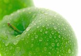 Tuinposter - Eten / Voeding - fruit / appel in groen / bruin / wit / zwart  - 80 x 120 cm.