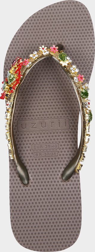 rok Socialisme japon Uzurii Passion Flower High taupe slippers dames (20.025.41) | bol.com