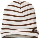 Levv newborn baby jongens muts Brad aop Brown Almond Stripe