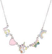 Nouka ketting, multi color bedels naast elkaar