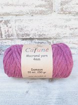 Cafuné Macramé Garen-4mm-55m Per Bundel-Damson-Enkel Gedraaid