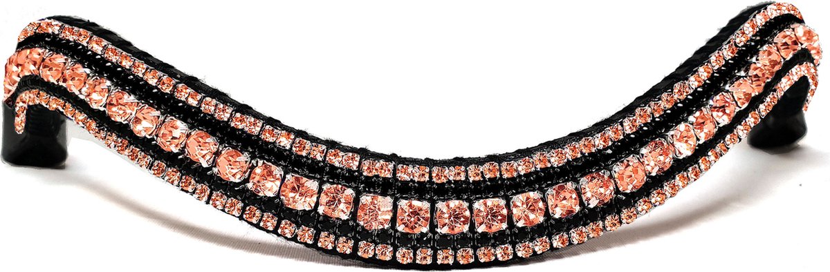 Frontriem Rose Gold & Black/Shet