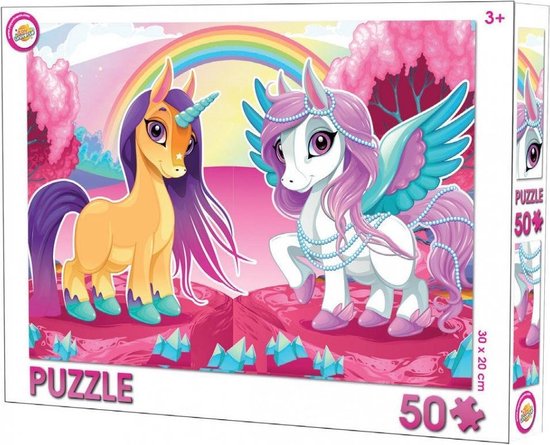 Eenhoorn puzzel - 50 stukjes - Unicorn puzzle - 30 x 20 cm | bol.com
