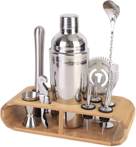 Cocktail shaker set - Barmaatje - Jigger - shotdispenser - drankmaatje - cocktailmaatje - maatbekertje - bar accessoires kroeg - 12-delig - geschenkverpakking