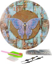 Crafts & Co Peinture de diamants Klok Kit DIY - Papillon - 30 cm