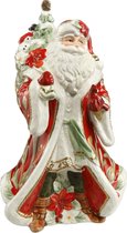 Goebel® - Fitz and Floyd | Decoratief beeld / figuur "Kerstman met cadeaus" | Muziekdoos, 26cm