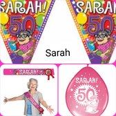 Roze Sjerp Sarah & 8 Ballonnen Sarah & 1 Vlaggenlijn Sarah , Verjaardag, Feest