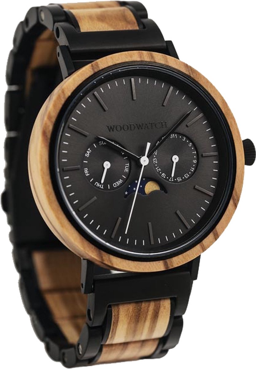 De officiële WoodWatch | Carbon Olive | Houten horloge heren