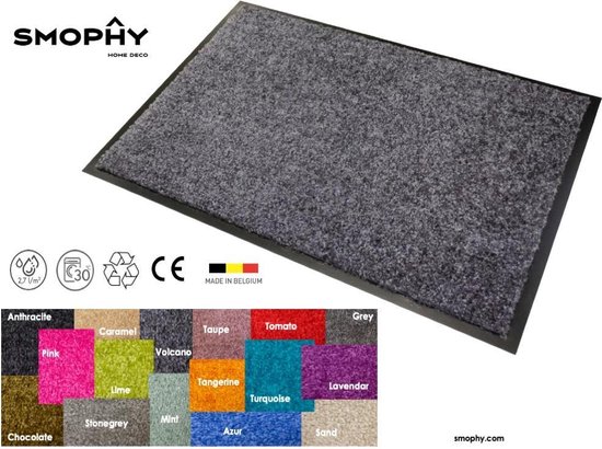 Inspectie Rusteloosheid Zending Wash & Clean deurmat, droogloop, ook voor professioneel gebruik, kleur  "Grey" machine... | bol.com