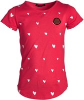 Meisjes shirt hartjes rood km | Maat 104/ 4Y