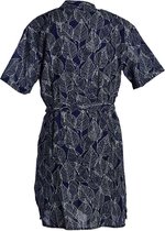 Meisjes jurk Marine met bladeren print | Maat 176/ 16Y