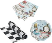 Cactula set papieren bordjes, servetten en tafelloper uit de Serie Truly Alice in Wonderland