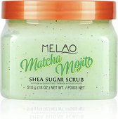 Melao | Matcha Mojito Scrub | Shea Sugar Scrub | Scrub Gezicht | Scrub Lichaam | Body scrub | Revitaliserend | Diepreinigend | Avocado olie | Shea Butter | Pot 250 gr.