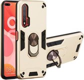 Voor Huawei nova 6 2 in 1 Armor Series PC + TPU beschermhoes met ringhouder (goud)