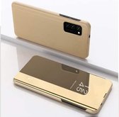 Voor Huawei V30 / V30 Pro vergulde spiegel horizontale flip lederen tas met houder (goud)