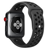 Voor Apple Watch Series 6 & SE & 5 & 4 44mm / 3 & 2 & 1 42mm Modieuze Klassieke Siliconen Sport Horlogeband (Zwart)