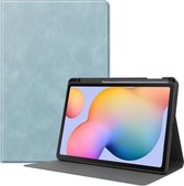 Voor Samsung Galaxy Tab S6 Lite P610 / P615 Koeienhuid Textuur TPU Tablet Horizontale Flip Leren Case met Houder & Slaap / Wekfunctie & Pen Slot (Hemelsblauw)