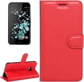 Voor HTC U Play Litchi Texture Horizontale flip lederen tas met magnetische gesp & houder & kaartsleuven & portemonnee (rood)