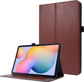 Voor Samsung Galaxy Tab S7 T870 2-opvouwbare zakelijke horizontale flip PU lederen tas met kaartsleuven en houder (koffie)