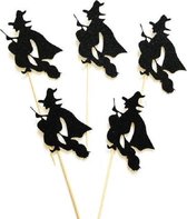 2 sets Halloween-feestdecoratie Cake Bamboo Sign (Witch)