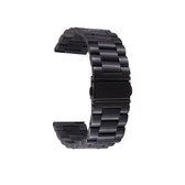 Voor Samsung Gear S3 Classic Smart Watch Butterfly Buckle 3 kralen roestvrij stalen horlogeband (zwart)
