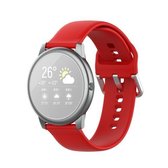 Voor Geschikt voor Xiaomi Haylou Solar LS05 siliconen effen kleur zilveren gesp, maat: 22 mm (rood)