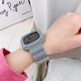 Voor Fitbit Versa 3 3D siliconen geïntegreerde vervangende band horlogeband (grijs)
