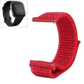Voor Fitbit Versa / Versa 2 nylon horlogeband met klittenband (rood)